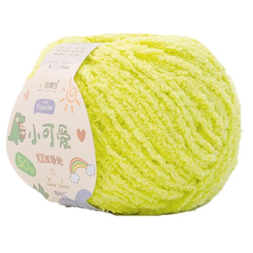 Softy Baumwolle Garn, 50g Garn Zum Häkeln, Garn Zum Häkeln Dickes Garn, Häkelgarn, Strickgarn, Chenille Garn Zum Häkeln100% Polyester (36 fluoreszierendes Gelb) von maikeduo