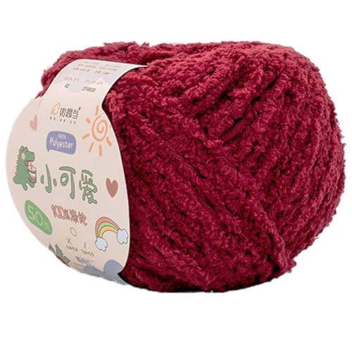 Softy Baumwolle Garn, 50g Garn Zum Häkeln, Garn Zum Häkeln Dickes Garn, Häkelgarn, Strickgarn, Chenille Garn Zum Häkeln100% Polyester (42 Kastanienrot) von maikeduo