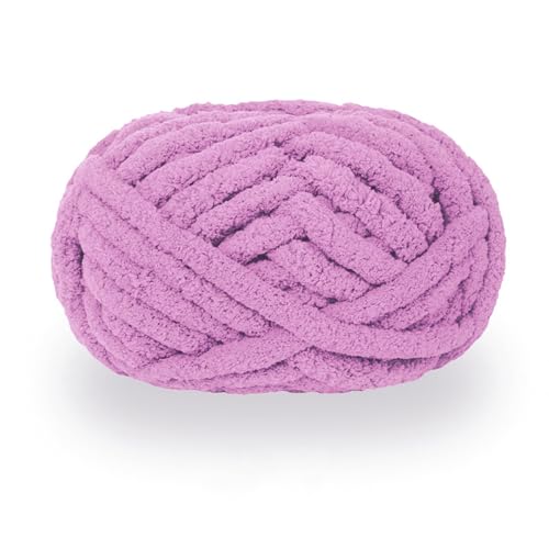 maikeduo Dicke Wolle, Diameter 2cm Chunky Wool, Grob Gestrickte Kuscheldecke, Roving Garn Zum Handstricken Häkeln, Grobstrick Weiches Wollgarn Haustier Bett Sofa (Pink Lila) von maikeduo