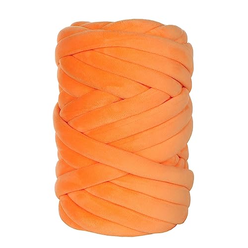 maikeduo Dicke Wolle Zum Häkeln, 250g/500g/1000g Grob Gestrickte Kuscheldecke, Roving Garn Zum Handstricken Häkeln, Grobstrick Weiches Wollgarn Haustier Bett Sofa (Orange,500g) von maikeduo