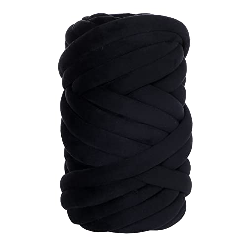 maikeduo Wolle Zum Armstricken, 250g/500g/1000g Grob Gestrickte Kuscheldecke, Roving Garn Zum Handstricken Häkeln, Grobstrick Weiches Wollgarn Haustier Bett Sofa (Schwarz,1000g) von maikeduo