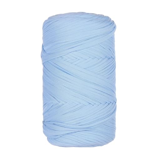 1 Pcs T-Shirt Garn Elastische Stoff Häkeln Tuch Garn Für DIY Stricken, 400g/120m,Strickgarn Für Hand DIY Häkelgarn Für Taschen, Körbe, Decken, Heimdekoration (Blau-A) von maileiduo