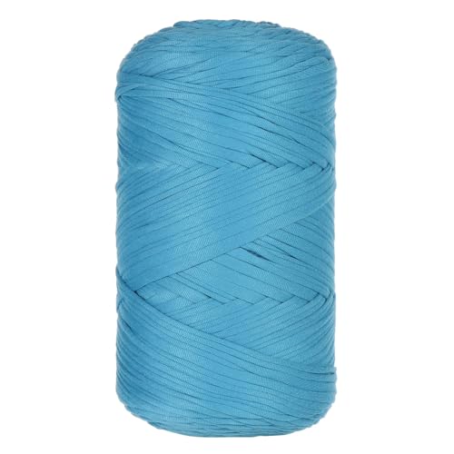 1 Pcs T-Shirt Garn Elastische Stoff Häkeln Tuch Garn Für DIY Stricken, 400g/120m,Strickgarn Für Hand DIY Häkelgarn Für Taschen, Körbe, Decken, Heimdekoration (Blau-B) von maileiduo