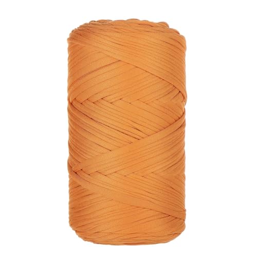 1 Pcs T-Shirt Garn Elastische Stoff Häkeln Tuch Garn Für DIY Stricken, 400g/120m,Strickgarn Für Hand DIY Häkelgarn Für Taschen, Körbe, Decken, Heimdekoration (Gelb-A) von maileiduo