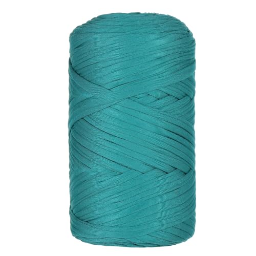 1 Pcs T-Shirt Garn Elastische Stoff Häkeln Tuch Garn Für DIY Stricken, 400g/120m,Strickgarn Für Hand DIY Häkelgarn Für Taschen, Körbe, Decken, Heimdekoration (Grün-B) von maileiduo