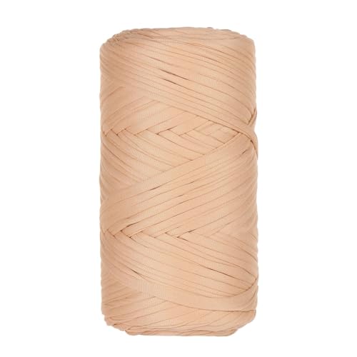 1 Pcs T-Shirt Garn Elastische Stoff Häkeln Tuch Garn Für DIY Stricken, 400g/120m,Strickgarn Für Hand DIY Häkelgarn Für Taschen, Körbe, Decken, Heimdekoration (Khaki) von maileiduo