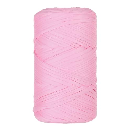 1 Pcs T-Shirt Garn Elastische Stoff Häkeln Tuch Garn Für DIY Stricken, 400g/120m,Strickgarn Für Hand DIY Häkelgarn Für Taschen, Körbe, Decken, Heimdekoration (Rosa-C) von maileiduo