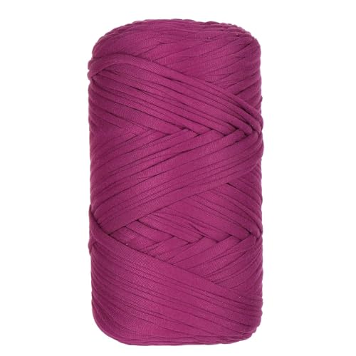 1 Pcs T-Shirt Garn Elastische Stoff Häkeln Tuch Garn Für DIY Stricken, 400g/120m,Strickgarn Für Hand DIY Häkelgarn Für Taschen, Körbe, Decken, Heimdekoration (Rot-C) von maileiduo