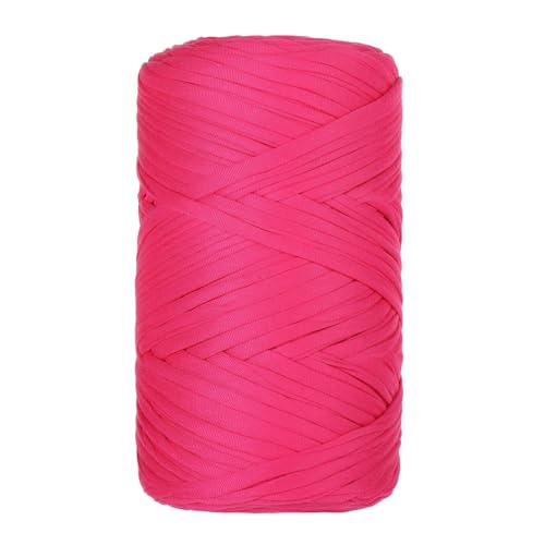 1 Pcs T-Shirt Garn Elastische Stoff Häkeln Tuch Garn Für DIY Stricken, 400g/120m,Strickgarn Für Hand DIY Häkelgarn Für Taschen, Körbe, Decken, Heimdekoration (Rot-D) von maileiduo