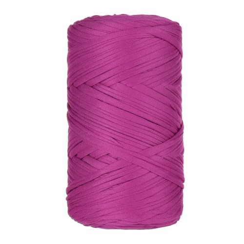 1 Pcs T-Shirt Garn Elastische Stoff Häkeln Tuch Garn Für DIY Stricken, 400g/120m,Strickgarn Für Hand DIY Häkelgarn Für Taschen, Körbe, Decken, Heimdekoration (Rot-E) von maileiduo