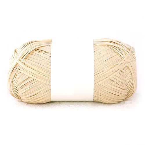 1 Rolle 460M/100g Raffiabast Papierband,100% Baumwolle Raffia Bastband Bindebast Breite: 2mmfür Geschenkverpackung, Weben, DIY Handwerk Dekoration (Beige) von maileiduo