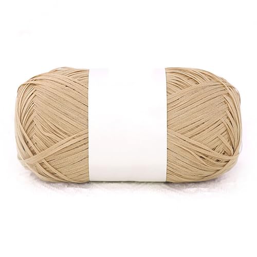 1 Rolle 460M/100g Raffiabast Papierband,100% Baumwolle Raffia Bastband Bindebast Breite: 2mmfür Geschenkverpackung, Weben, DIY Handwerk Dekoration (Khaki) von maileiduo