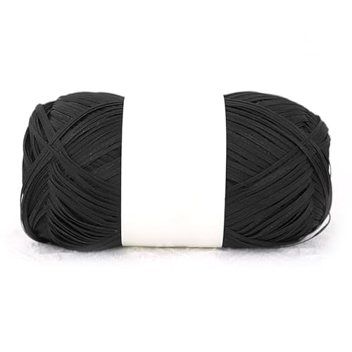 1 Rolle 460M/100g Raffiabast Papierband,100% Baumwolle Raffia Bastband Bindebast Breite: 2mmfür Geschenkverpackung, Weben, DIY Handwerk Dekoration (Schwarz) von maileiduo