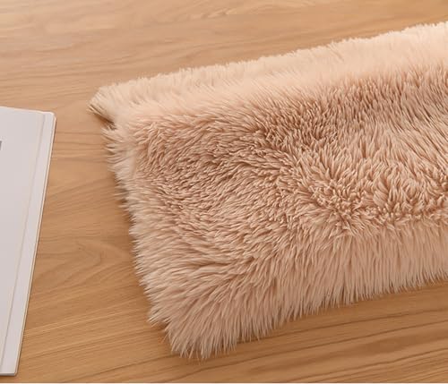 Kunstpelzstoff,100cm X 160cm Kunstfell Zum Basteln,faux Fur Fabric,plüschstoff, Vorgeschnittener Kunstpelzstoff Für Kostüme, Teppiche, Kissen, Nähen, Dekorationen (Beige) von maileiduo