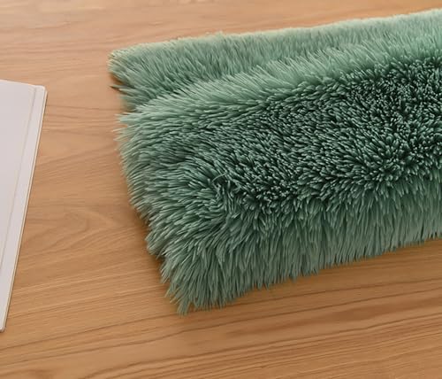 Kunstpelzstoff,100cm X 160cm Kunstfell Zum Basteln,faux Fur Fabric,plüschstoff, Vorgeschnittener Kunstpelzstoff Für Kostüme, Teppiche, Kissen, Nähen, Dekorationen (Grün) von maileiduo