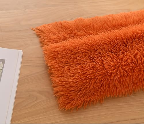 Kunstpelzstoff,100cm X 160cm Kunstfell Zum Basteln,faux Fur Fabric,plüschstoff, Vorgeschnittener Kunstpelzstoff Für Kostüme, Teppiche, Kissen, Nähen, Dekorationen (Orange) von maileiduo