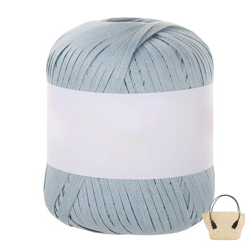 Raffiabast Papierband Länge 102 M, Papier Bänder Breite 4 mm, Bast Raffia Papier Packschnur Gewicht 50 G Für Geschenkverpackung, Weben, Dekoration Und Gärtnern (Blau-A) von maileiduo