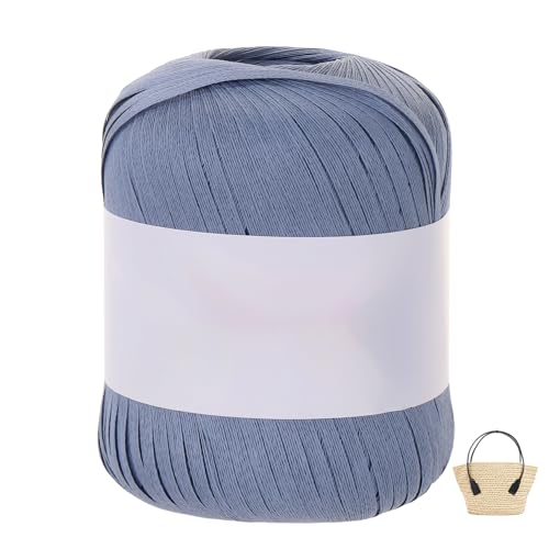 Raffiabast Papierband Länge 102 M, Papier Bänder Breite 4 mm, Bast Raffia Papier Packschnur Gewicht 50 G Für Geschenkverpackung, Weben, Dekoration Und Gärtnern (Blau-B) von maileiduo