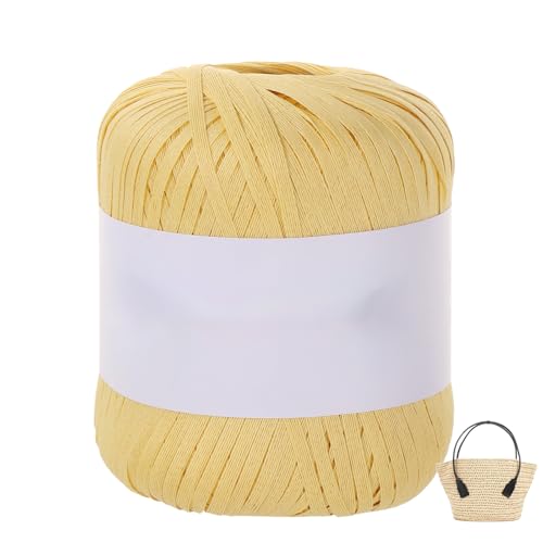 Raffiabast Papierband Länge 102 M, Papier Bänder Breite 4 mm, Bast Raffia Papier Packschnur Gewicht 50 G Für Geschenkverpackung, Weben, Dekoration Und Gärtnern (Gelb-A) von maileiduo