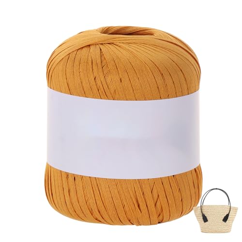 Raffiabast Papierband Länge 102 M, Papier Bänder Breite 4 mm, Bast Raffia Papier Packschnur Gewicht 50 G Für Geschenkverpackung, Weben, Dekoration Und Gärtnern (Gelb-B) von maileiduo