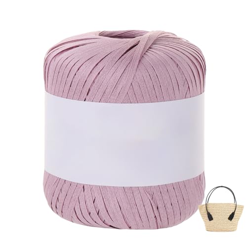 Raffiabast Papierband Länge 102 M, Papier Bänder Breite 4 mm, Bast Raffia Papier Packschnur Gewicht 50 G Für Geschenkverpackung, Weben, Dekoration Und Gärtnern (Lila-A) von maileiduo