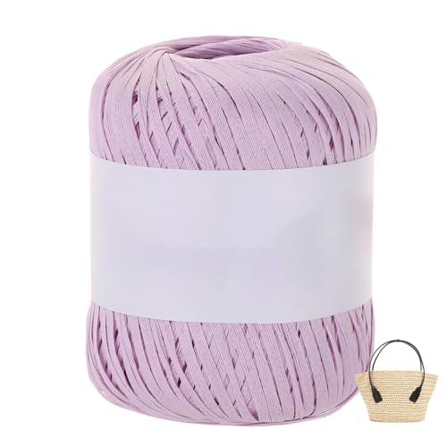 Raffiabast Papierband Länge 102 M, Papier Bänder Breite 4 mm, Bast Raffia Papier Packschnur Gewicht 50 G Für Geschenkverpackung, Weben, Dekoration Und Gärtnern (Lila-B) von maileiduo