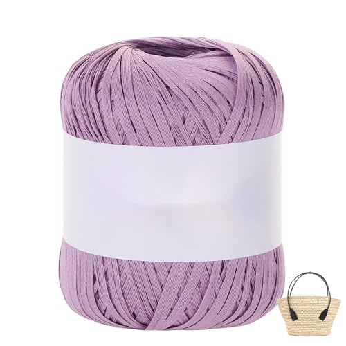 Raffiabast Papierband Länge 102 M, Papier Bänder Breite 4 mm, Bast Raffia Papier Packschnur Gewicht 50 G Für Geschenkverpackung, Weben, Dekoration Und Gärtnern (Lila-C) von maileiduo