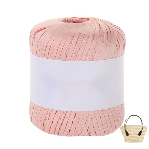 Raffiabast Papierband Länge 102 M, Papier Bänder Breite 4 mm, Bast Raffia Papier Packschnur Gewicht 50 G Für Geschenkverpackung, Weben, Dekoration Und Gärtnern (Rosa-B) von maileiduo