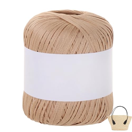 Raffiabast Papierband Länge 102 M, Papier Bänder Breite 4 mm, Bast Raffia Papier Packschnur Gewicht 50 G Für Geschenkverpackung, Weben, Dekoration Und Gärtnern (braun-A) von maileiduo