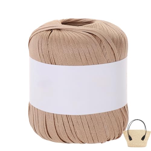 Raffiabast Papierband Länge 102 M, Papier Bänder Breite 4 mm, Bast Raffia Papier Packschnur Gewicht 50 G Für Geschenkverpackung, Weben, Dekoration Und Gärtnern (braun-B) von maileiduo