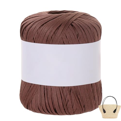 Raffiabast Papierband Länge 102 M, Papier Bänder Breite 4 mm, Bast Raffia Papier Packschnur Gewicht 50 G Für Geschenkverpackung, Weben, Dekoration Und Gärtnern (braun-C) von maileiduo