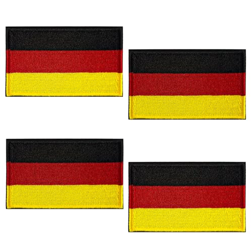 4 Stück Deutschland Patches Bügelflicken, Deutschland Flagge Aufnäher, Germany Flag Iron on Patch, Taktische Patches für Rucksäcke, Helme, taktische Westen, Jacken von makstore