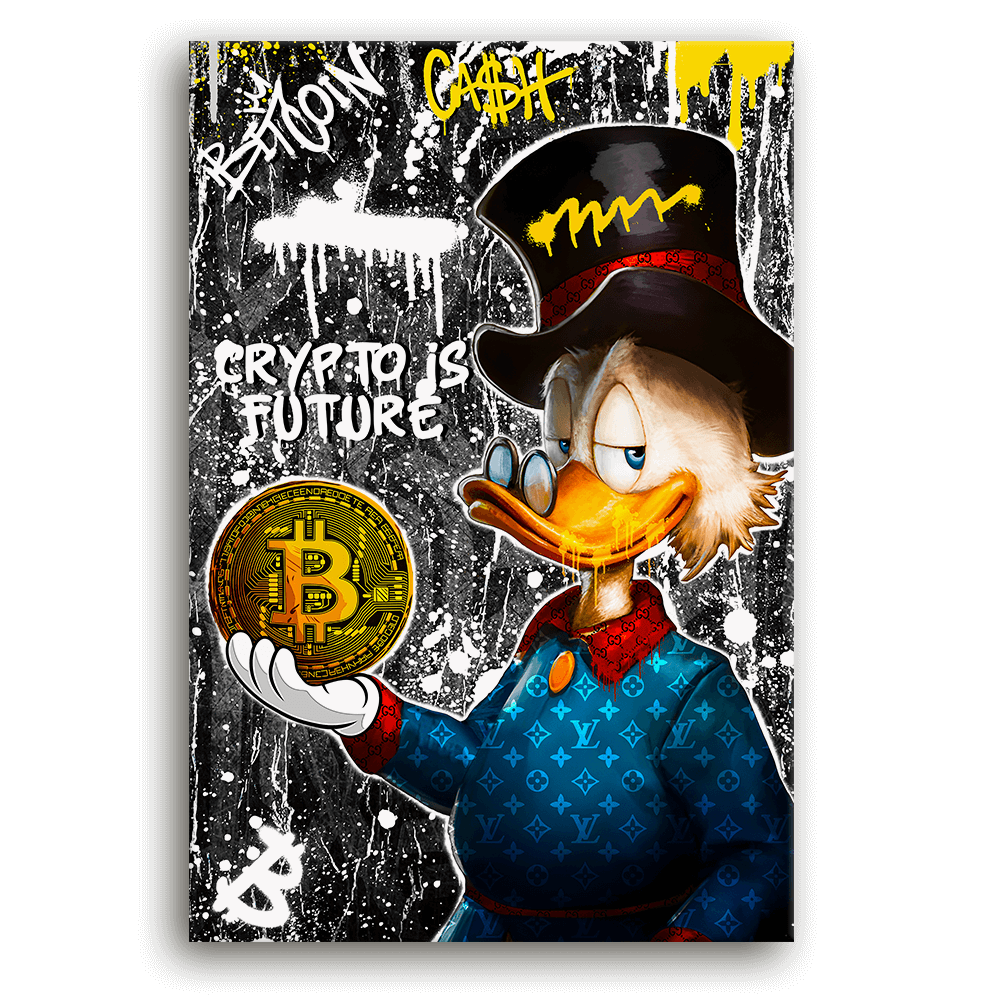 Leinwandbild - DAGOBERT BITCOIN DUCK No. 1 - LIMITED EDITION von malango