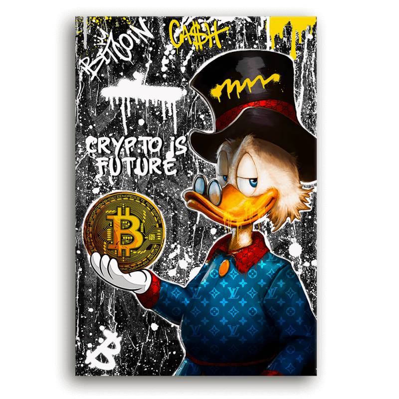 Leinwandbild - DAGOBERT BITCOIN DUCK No. 1 - LIMITED EDITION von malango