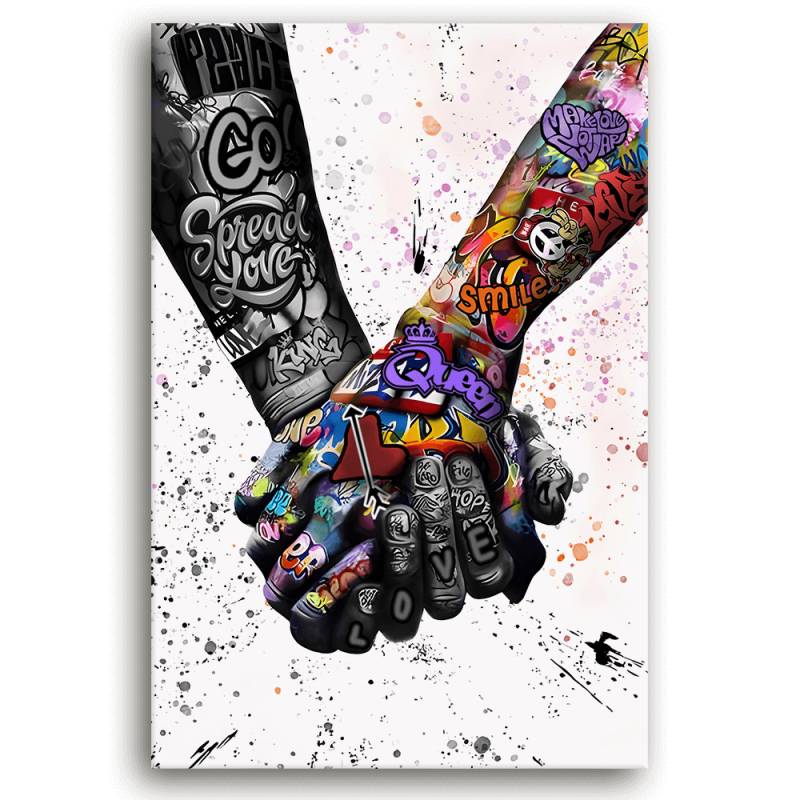 Leinwandbild - GRAFFITI HÄNDE - HOLDING HANDS - LIMITED EDITION von malango