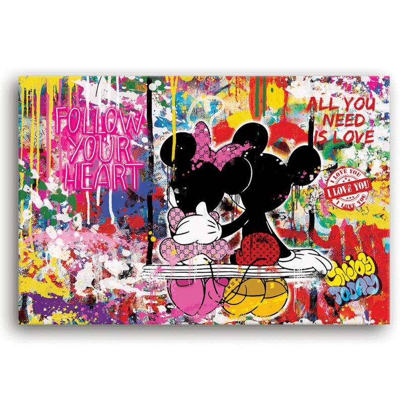 Leinwandbild - MICKEY MEETS BANKSY - LOVE IS ALL WE NEED - LIMITED EDITION von malango