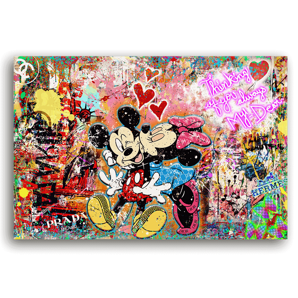 Leinwandbild - MICKEY MEETS BANKSY - LOVE IS ALL WE NEED No. 2 - LIMITED EDITION von malango