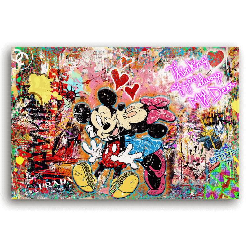 Leinwandbild - MICKEY MEETS BANKSY - LOVE IS ALL WE NEED No. 2 - LIMITED EDITION von malango