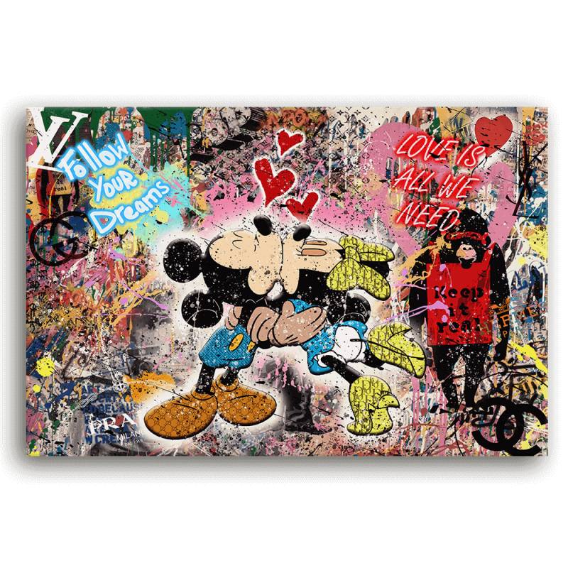 Leinwandbild - MICKEY MEETS BANKSY - LOVE IS ALL WE NEED No. 3 - LIMITED EDITION von malango