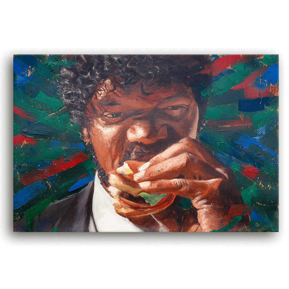 Leinwandbild - PULP FICTION - JULES WINNFIELD LIKES BIG KAHUNA BURGER - LIMITED EDITION von malango