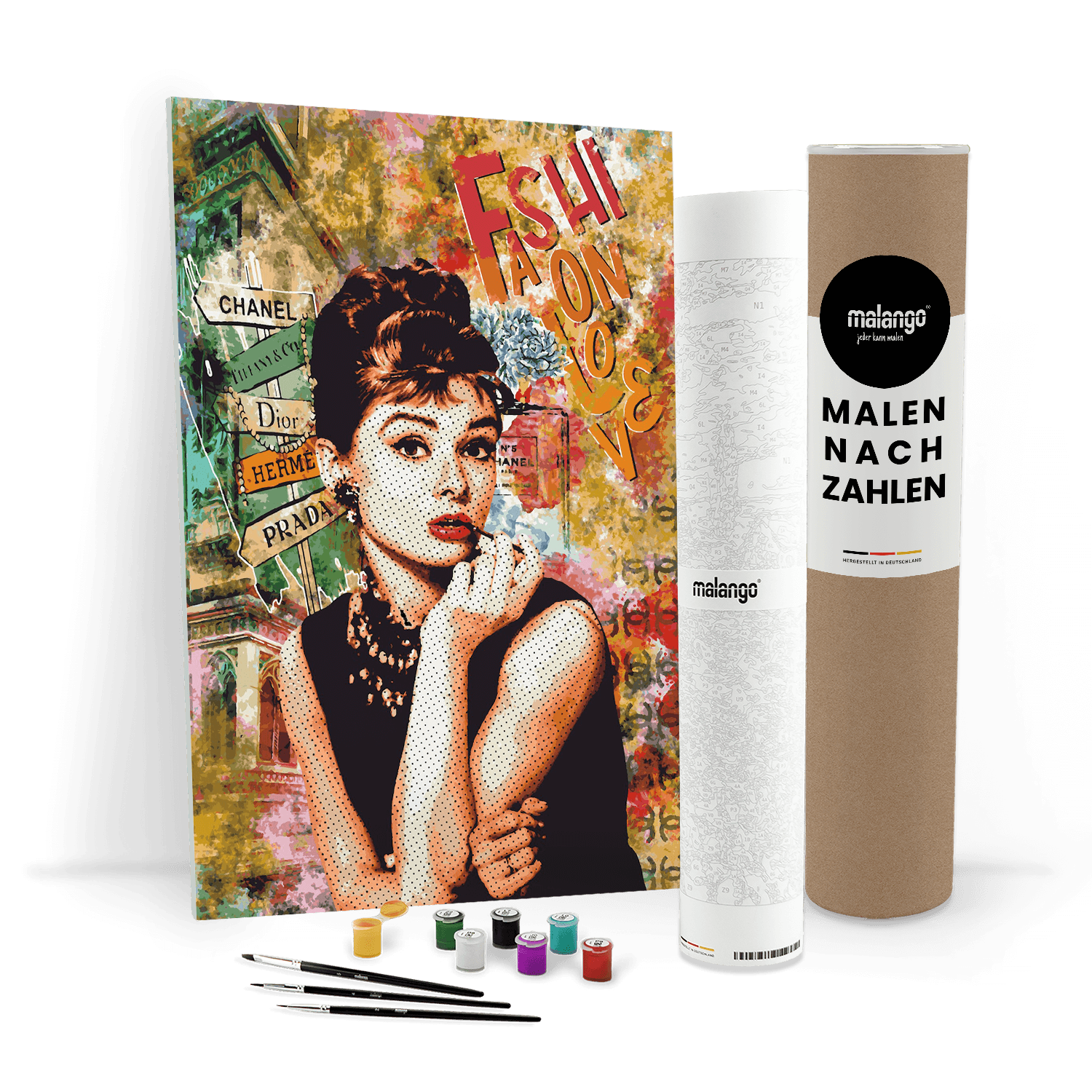 Malen nach Zahlen - AUDREY HEPBURN POP ART - FASHION LOVE - LIMITED EDITION von malango