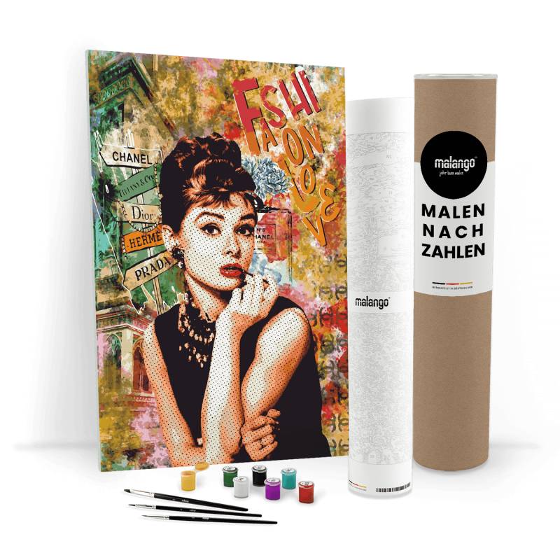 Malen nach Zahlen - AUDREY HEPBURN POP ART - FASHION LOVE - LIMITED EDITION von malango