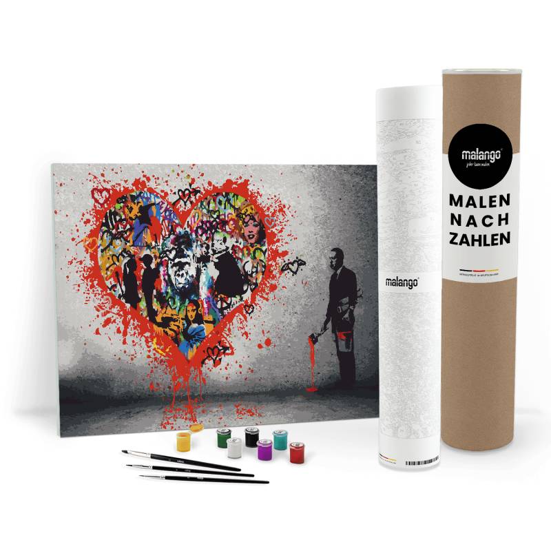 Malen nach Zahlen - BANKSY INSPIRED - MAKE LOVE NOT WAR - LIMITED EDITION von malango