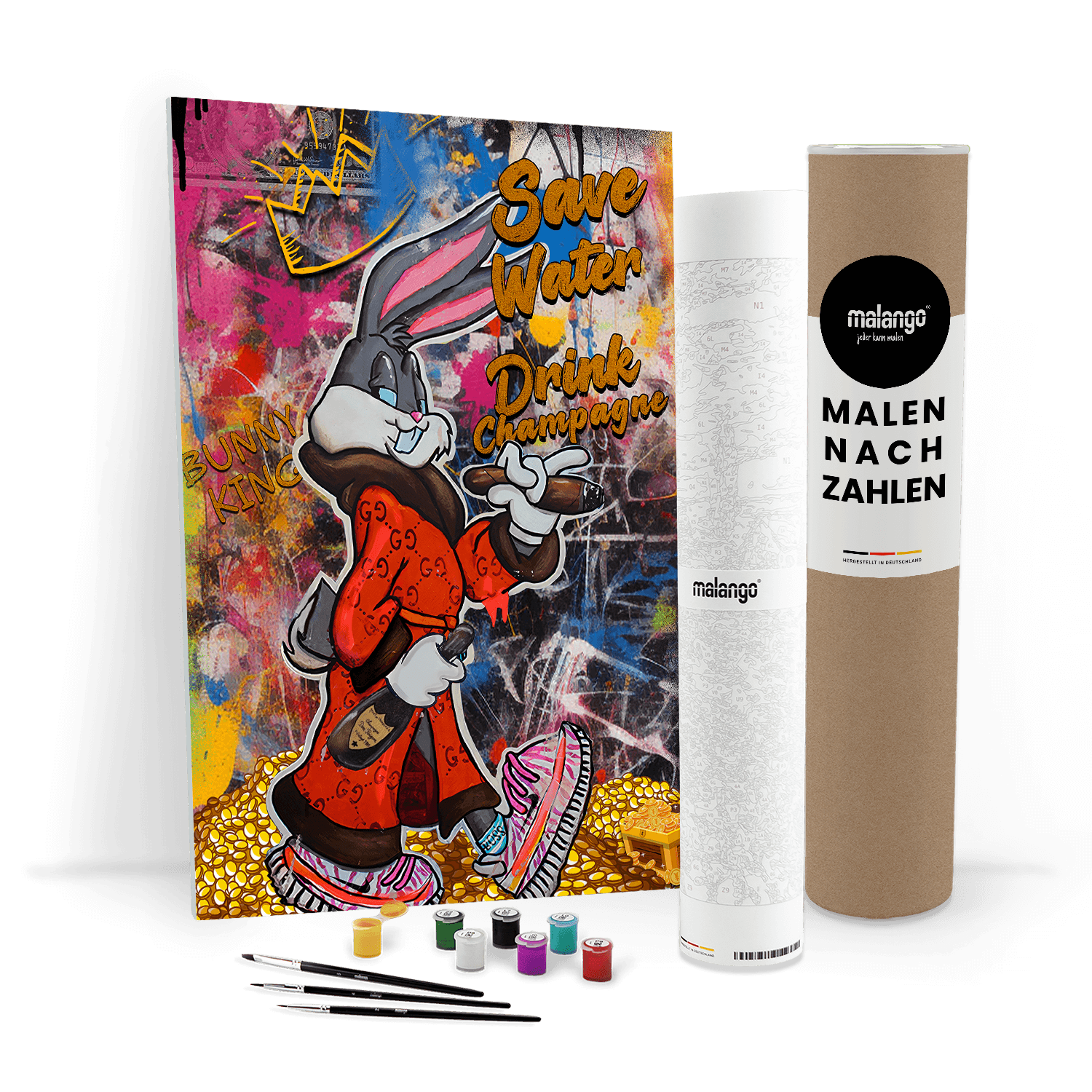 Malen nach Zahlen - BUNNY SAVE WATER No. 1 - LIMITED EDITION von malango