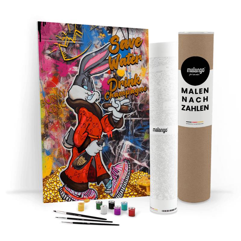 Malen nach Zahlen - BUNNY SAVE WATER No. 1 - LIMITED EDITION von malango