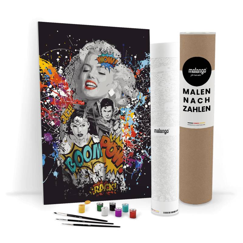 Malen nach Zahlen - MARILYN MONROE - LOVES DC GRAFITTY POP ART - LIMITED EDITION von malango