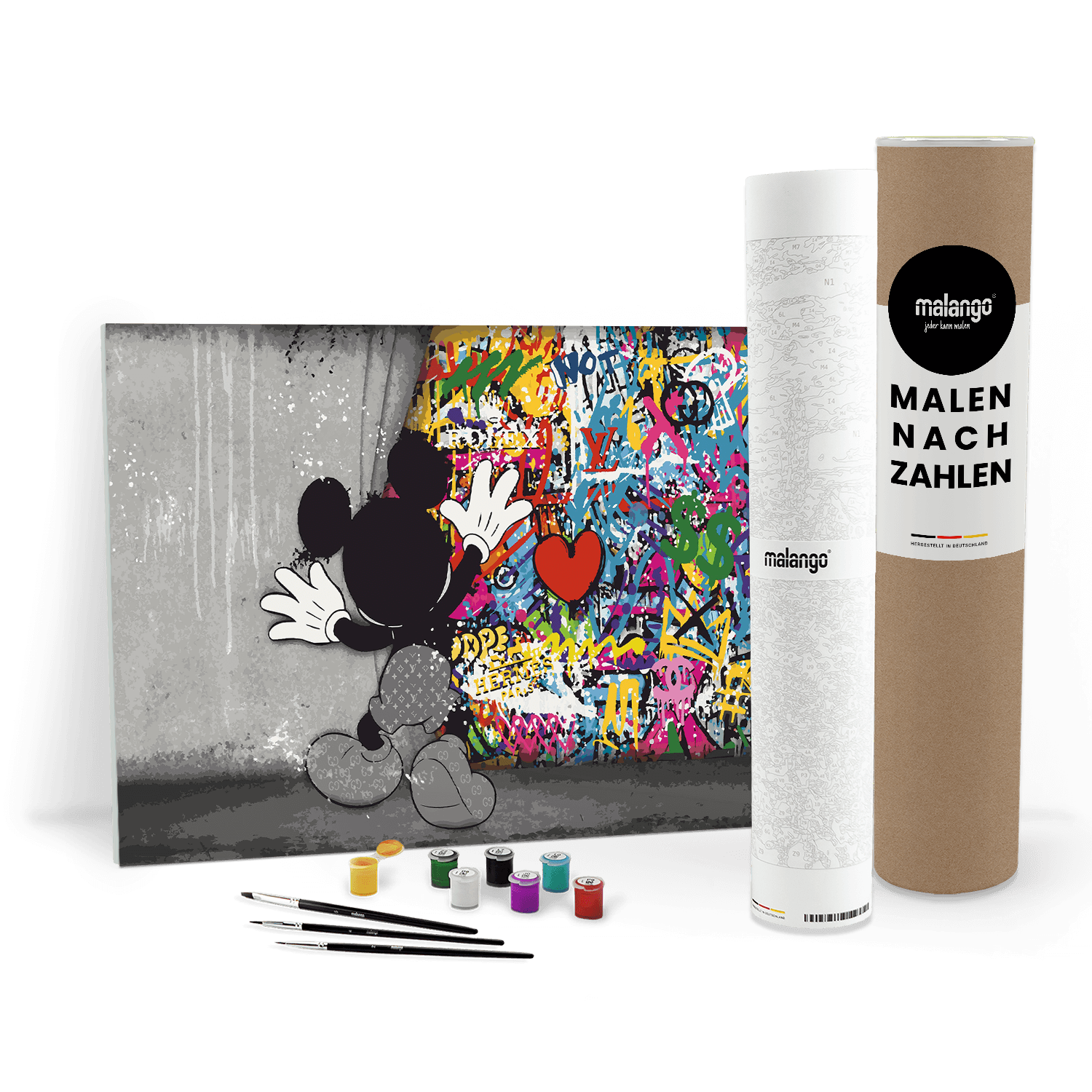 Malen nach Zahlen - MICKEY MEETS BANKSY - HINTER DEM VORHANG - LIMITED EDITION von malango