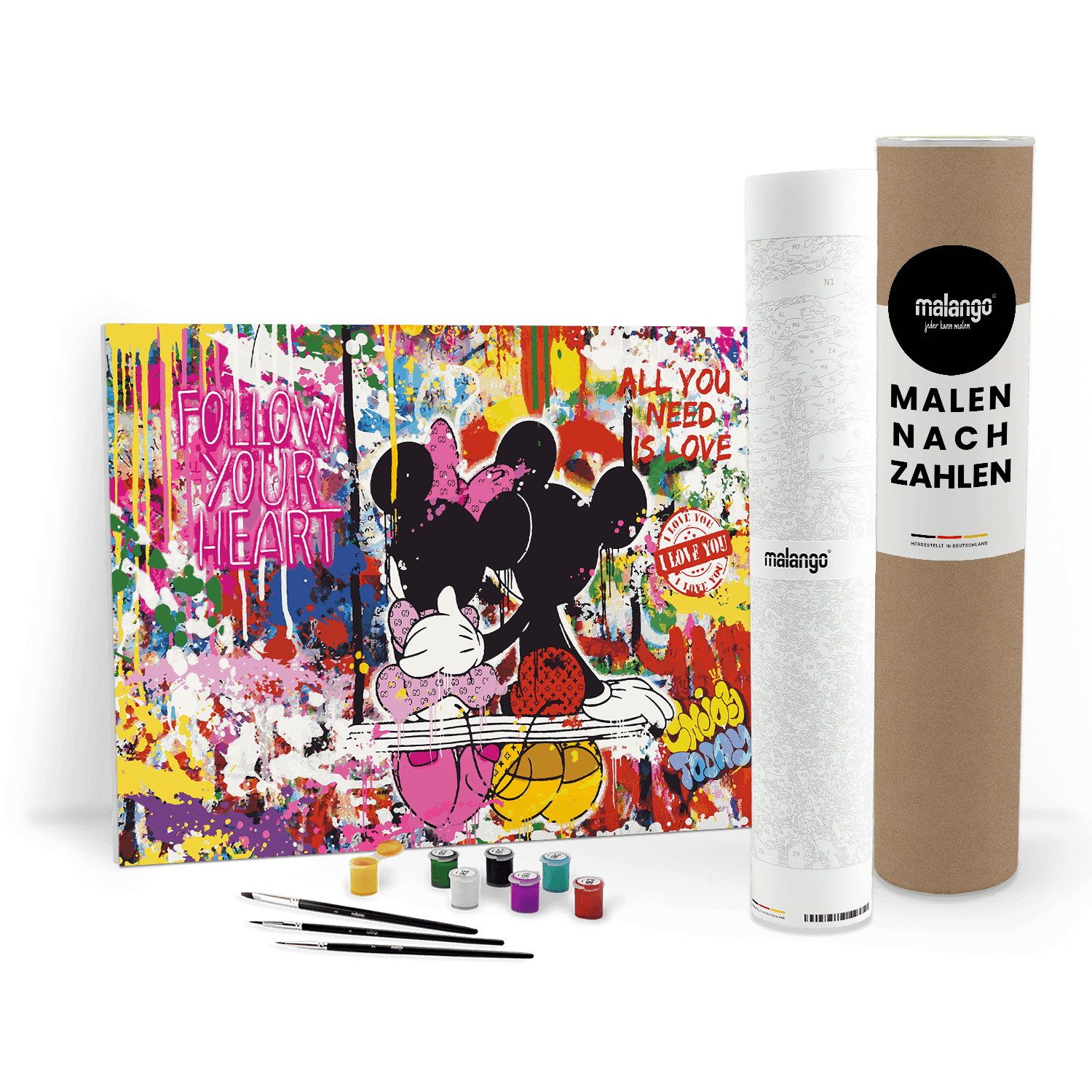 Malen nach Zahlen - MICKEY MEETS BANKSY - LOVE IS ALL WE NEED - LIMITED EDITION von malango