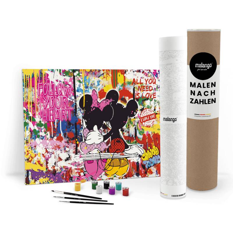 Malen nach Zahlen - MICKEY MEETS BANKSY - LOVE IS ALL WE NEED - LIMITED EDITION von malango