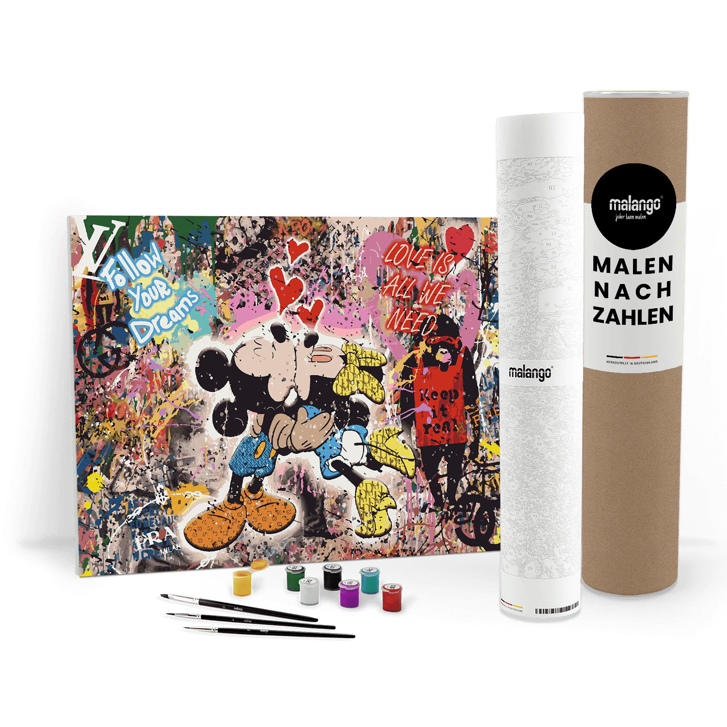 Malen nach Zahlen - MICKEY MEETS BANKSY - LOVE IS ALL WE NEED No. 3 - LIMITED EDITION von malango